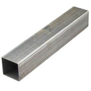 Steel 65x65mm square in-ground fence post, 2400mm in length, with galvanised finish and 50mm square post cap