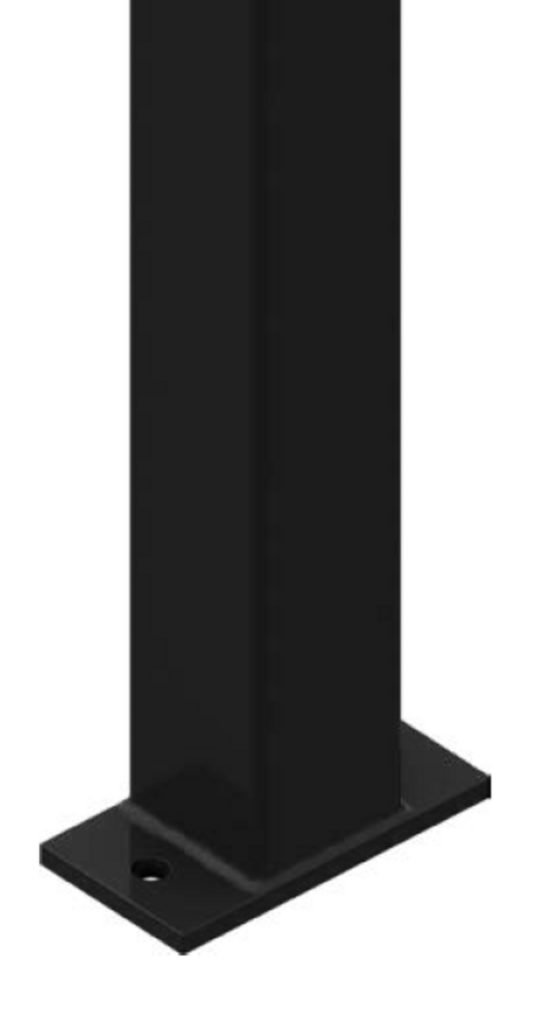 Zeus and Hercules fence posts 65 x 65mm hdg and powder coated black